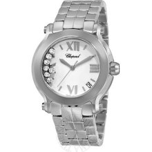 Chopard Women's Happy Sport Round Diamond Dial Stainless Steel Watch 278477-3001