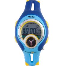 Chronotech Men's Digital Blue and Yellow Plastic Watch ...
