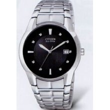 Citizen Eco Drive Men`s Silver Stainless Steel Bracelet Watch W/ Round Dial