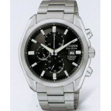 Citizen Eco Drive Titanium Collection Chronograph Watch With Black Dial