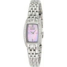 Citizen EG2740-53Y Womens Stainless Steel Eco-Drive Silhouette Pink Mother Of Pearl Dial