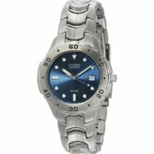 Citizen Quartz 100 Meter Stainless Steel Watch W/ Blue Dial & Date Window