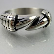 Classic Biker Mens Black Silver Stainless Steel Dragon Sharp Claw Ring