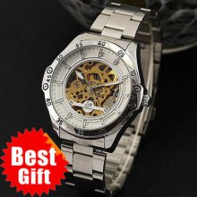 Classic Russian Army Skeleton Dial Men Auto Mechanical Wrist Watch 1am Clock M98