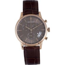Claude Bernard Men's 01002 37R BRIR Classic Rose Gold PVD Brown D ...