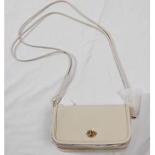 Coach Classic Leather Shoulder Clutch Crossbody Bag 17994 White