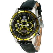 Constantin Durmont Men's Automatic Watch Cd-Pueb-At-Lt-Styl-Bk With Leather Strap