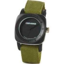Converse Timing 1908 Square Analog Dial And Canvas Strap Watch Black On Green
