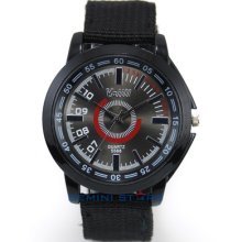 Cool Black Fabric Nylon Strap Men Boys Military Army Soldier Sports Wrist Watch