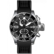 Corduba Chronograph Stainless Steel Case Rubber Strap Black Dial Date