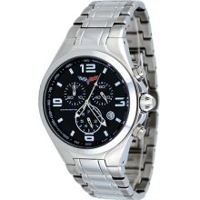 Corvette Cr299-m Men's Stainless Steel Swiss Chronograph Black Dial Watch