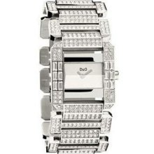 D&g Dolce & Gabbana Womens Royal Crystals Set Stainless Steel Watch Dw0219