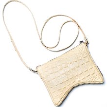 Danielle Crocodile Crossbody Bag in Beige