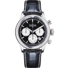 Davosa Men's Automatic Watch With Black Dial Chronograph Display And Black Leather Strap 16100655