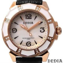 Dedia Stainless Steel Swiss Watch With Mother Of Pearl Dial .diamond