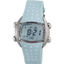 Diadora Digital Light Blue Dial Leather Ladies Watch 8131L-02