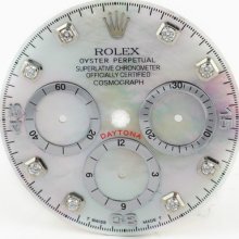 Dial - Rolex Daytona Colorful Mother Of Pearl Silver Color Custom Diamond