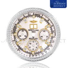 Diamond White Mother Of Pearl Dial Set For Breitling Bentley 6.75 Watch -sku1