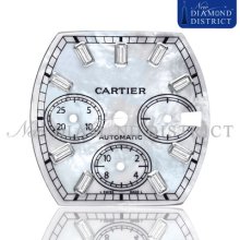 Diamond White Mother Of Pearl Dial For Men's Cartier Roadster Extra Large Watch