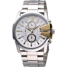 Diesel Mens Chronograph Stainless Watch - Silver Bracelet - Silver Dial - DZ4265