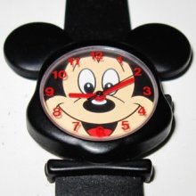 Disney Time Works Mens Watch, Mickey Mouse Head Face, Water Resistant