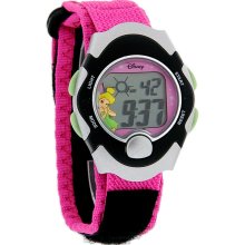 Disney Tinkerbell Ladies Digital Pink & Black Velcro Band Quartz Watch TNK289