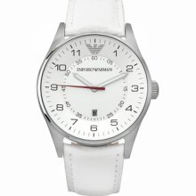 Earmani Ar5862 White Unisex Leather Classic Style Watch