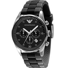 Emporio Armani Ar5866 Mens Black Chronograph Watch - 2 Year Warranty