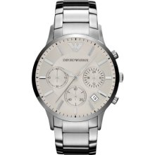 Emporio Armani Watch, Mens Chronograph Stainless Steel Bracelet 43mm A