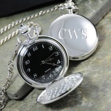 Engraved Silver Plated Pocket Watch