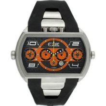 Equipe Dash XXL Men's Watch with Silver Case and Black / Orange Dial