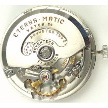 Eterna-matic 1412u Automatic - Complete Running Watch Movement - Sold For Parts