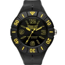 Everlast 33-217 Unisex Quartz Watch With Black Dial Analogue Display And Black Plastic Or Pu Strap Ev-217-003
