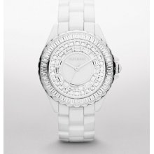 Express Womens Analog Ceramic Bracelet Watch White