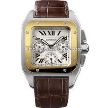 Extra-Large Cartier Santos 100 Chronograph Two-Tone Watch W20091X7