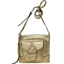 F. Sarto Romy Metallic Leather Crossbody Silver