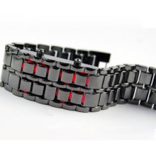 Fashion White/black Brand Digital Bluered Led Wrist Watch For Men's Gift