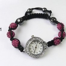Fashion Womens Ladies Love Crystal Beads Ball Hands Wristband Bracelet Watch