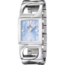 Festina Ladies Analogue Watch F16553/3 With Stainless Steel Strap And Mother Of Pearl Dial