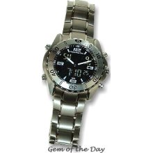 Florida Keys Time Digital Analog Alarm Chronograph, Sapphire Crystal FKT-black