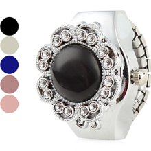 Flowers Women's Clear Alloy Analog Quartz Ring Watch (Assorted Colors)