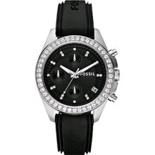 Fossil Decker Chronograph Date Analog Quartz Black Womens Wrist Watch Es2882