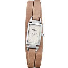 Fossil Delaney Leather Strap Double Wrap Watch