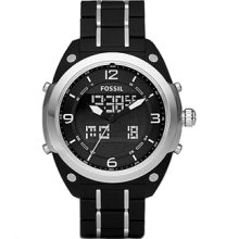 Fossil Gentleman's Stainless Steel Explorer Black Ana-Digi Watch