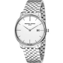Frederique Constant Mens Index Curved Silver Dial Watch Fc306s4s6b