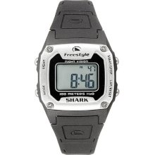 Freestyle Women's Silver Shark Classic Mid Digital Watch - Black Rubber Strap - FS80973