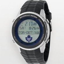 Game Time Toronto Maple Leafs Silver Tone Digital Schedule Watch -