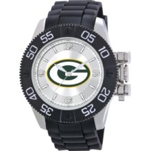 Game Time Watch, Mens Green Bay Packers Black Polyurethane Strap 47mm