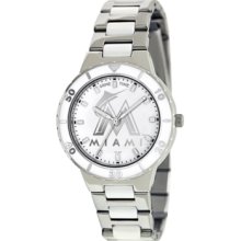 Game Time Watch, Womens Miami Marlins White Ceramic and Stainless Stee