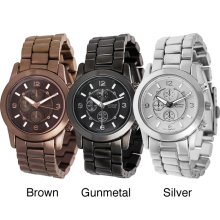 Geneva Platinum Women's Chronograph-style Link Watch (Silver)